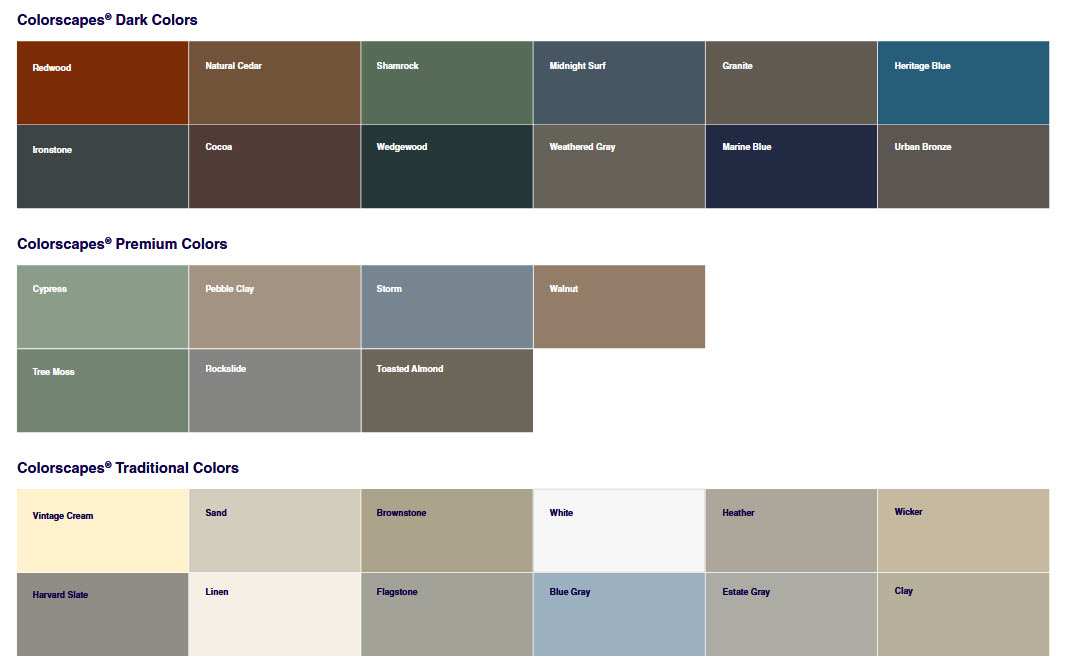 Siding Colors Offered by Zimmerman Exteriors
